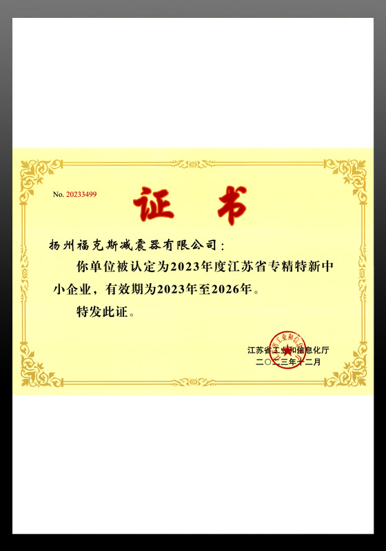扬州一分快艇于荣获“江苏省专精特新中小企业”荣誉称号